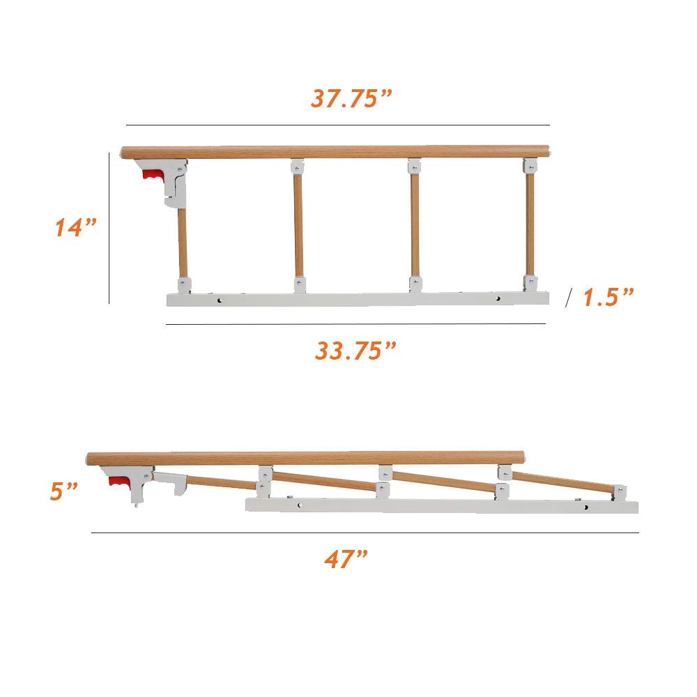 GHzzY Bed Assist Rail - Rotaie del Letto di Sicurezza per Anziani, Adulti e Bambini - Pieghevoli di Protezione del Letto da Letto Dispositivi di Assistenza Medica (1 pz)