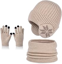 Knitted Winter Hat with Scarf, Children's Winter Hat Scarf Set, Knitted Hat Children's Hat Set, Warm Winter Beanie Hat Baby Hat Scarf Beanie Slip-On Hat for Boys Girls