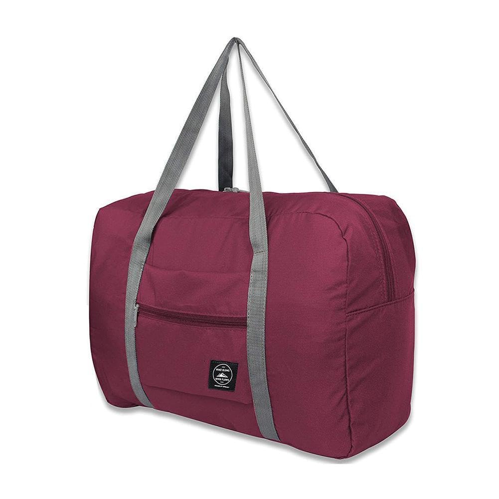 Travel Duffel Bag Lightweight Packable Duffle Tote Ultralight Foldable Travel Bag with Smart Luggage Sleeve for Carry-On Checked