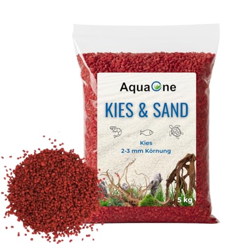 AquaOne Aquarium Kies Sand 5 kg I Bodengrund hell schwarz bunt fein mittel grob I Aquariumkies Premium Qualität I Quarzsand Aquariumkies Deko Aquascaping...