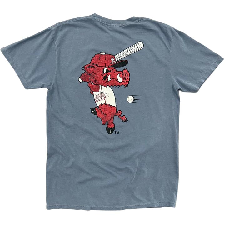 Houndstooth Clothing Co. Arkansas Razorback Ribby Tee Officially Licensed NCAA 100% Cotton Unisex SM-2XL