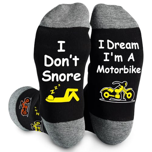 HUEGLO Birthday Funny Gifts For Men,Fathers Day Gift For Dad Grandad Husband Boyfriend Funny Novelty Socks Cotton Presents For Men (UK, Alpha, M, Regular, Regular, Motorbike)
