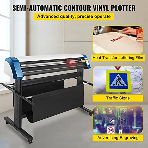 VEVOR Schneidegerät 135 cml Vinyl Cutter Halbautomatische DIY Vinyl Drucker Schneidemaschine Manuelle Positionierung Zeichen schneiden mit Bodenständer Signmaster Software