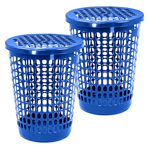 Listado de Cestos para Ropa Sucia de Plastico del mes. 43 Guateplast | Juego de 2 Cestos de Ropa Redondos con Tapa de 66 Litros | Cestas de Lavandería Grande | Canastas Para Ropa Sucia | Cestos | Higiene y Limpieza | Canastón de...