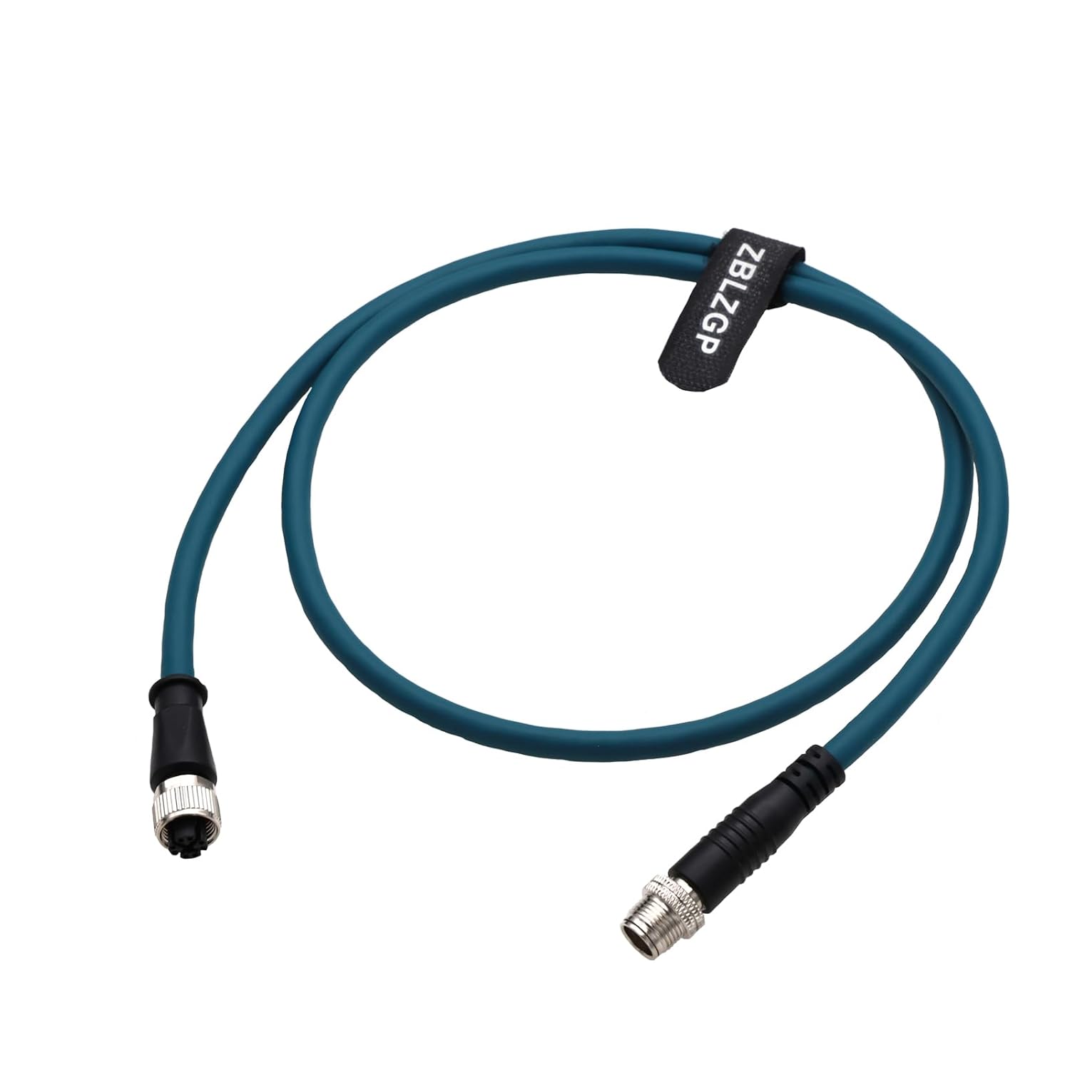 M12 X-Coded 8 Pin Male to Female (Black, 2M/6.56FT)