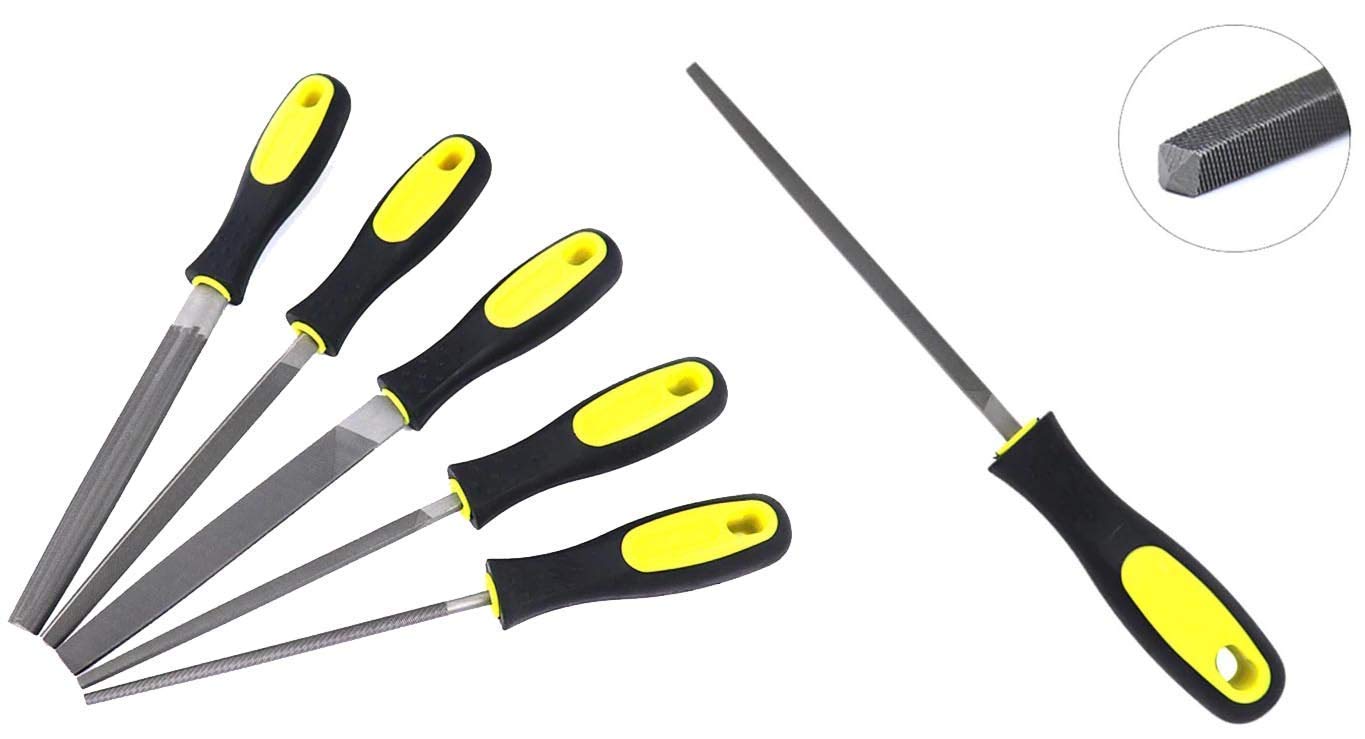 Diy Crafts Round Metal Files for Craft Carving Woodworking File 6" File Length 4" Handle 10", Pack of 2 Set (Multicolor) 3