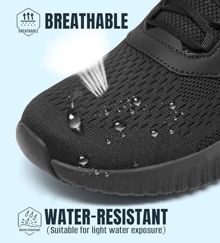 SHULOOK Women's Non Slip Work Shoes Slip-Resistant Kitchen Chef Restaurant Food Service Nurse Shoe Comfortable Mesh Breathable Walking Sneakers Black Size 8.5 by SHULOOK - Image 5