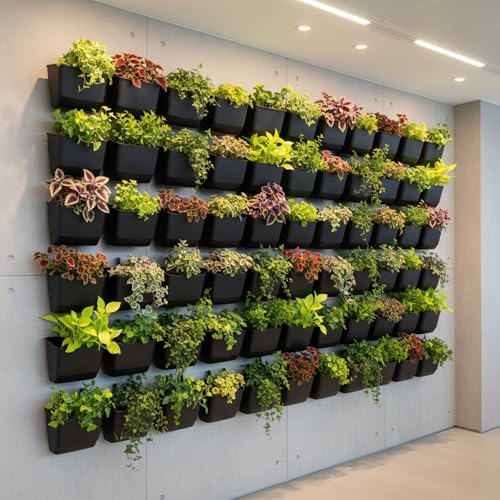 Image of Vertical Hanging Pot 5x5x5 Inch (Pack of 12) | Strong Hanging Planter for Balcony, Home Garden & Wall Decor | Finish Indoor Outdoor Plant Pots