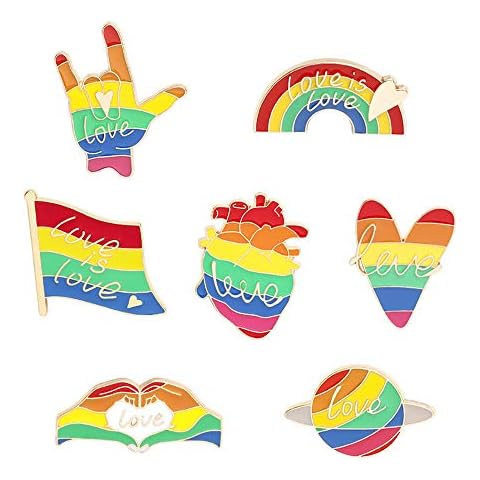 Shuning Love is Love Rainbow Enamel Pin LGBT Gay Pride Pin Badges Brooches Lapel Pin Decoration for Clothes Backpack Cover