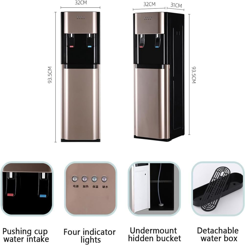 Dispensador de agua independiente con función de frío y calor, enfriador de pie para oficina en casa, acero inoxidable