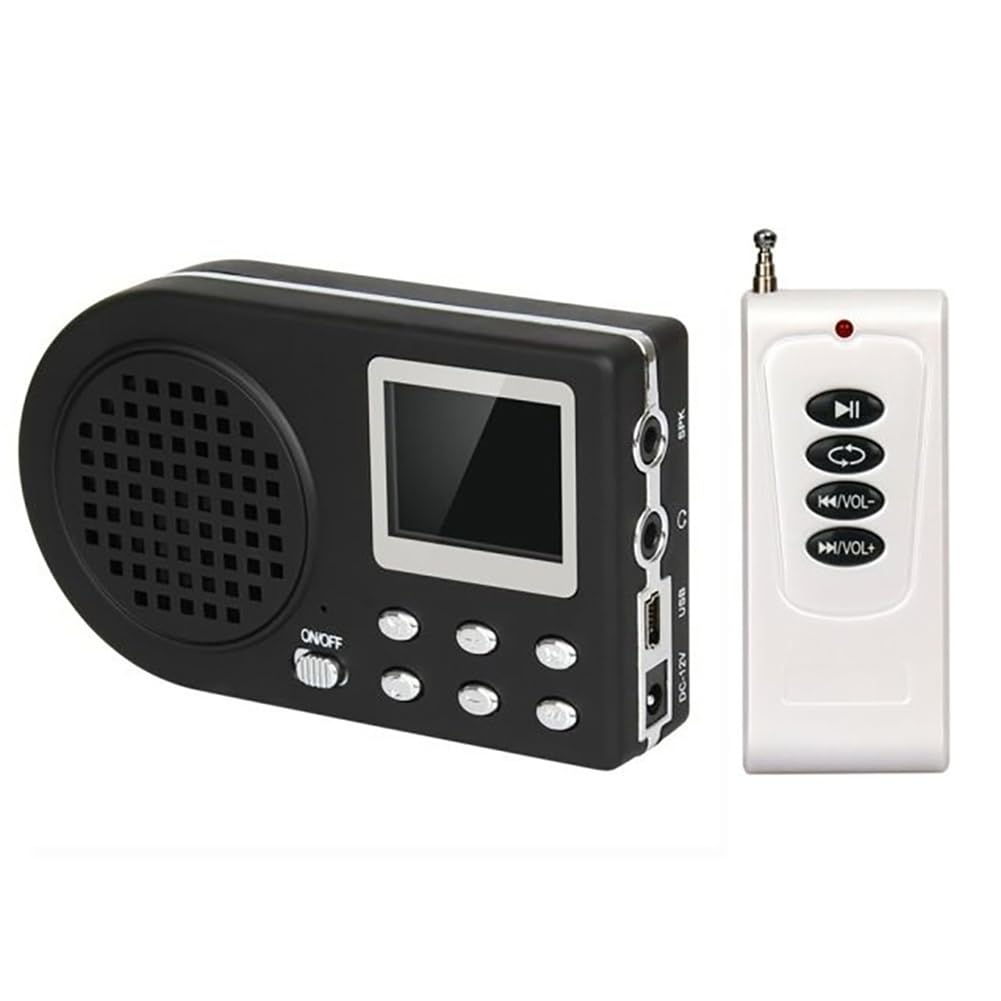 Llamador de Pájaros con Altavoz para Exteriores, Reproductor MP3 Digital, Sonido de de Granja, Control Remoto, Enchufe UE.