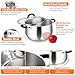 P&P CHEF Stainless Steel Stock Pot, 6 Qt Cooking Soup Pot with Visible Lid for Pasta, Tri-Ply Bottom & Dual Heatproof Handles, For Induction Gas All Stoves, Non-Toxic & Dishwasher Safe