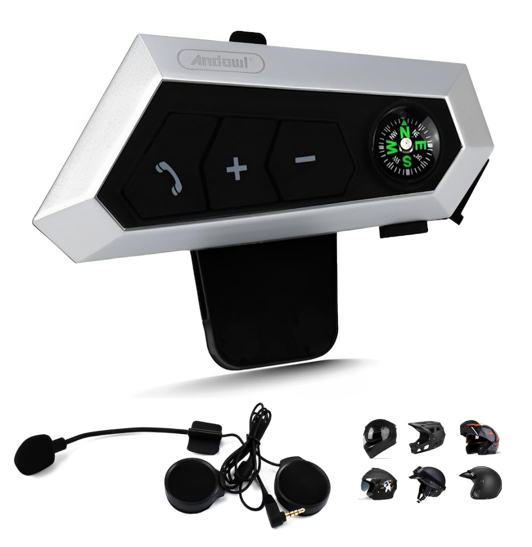 Auricolari Bluetooth Per Casco Moto Con Cancellazione Rumore | IPX6 E Batteria 1000mAh Per 20 Ore