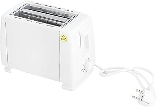 2 Tranches Grille-Pain, Grille-Pain Ménagère, Machine À Pain Électrique En Acier Inoxydable Pour La Cuisson De Cuisson Extra Large Conteneur De Miettes Amovibles Du Pain De Petit-Déjeuner,Blanc