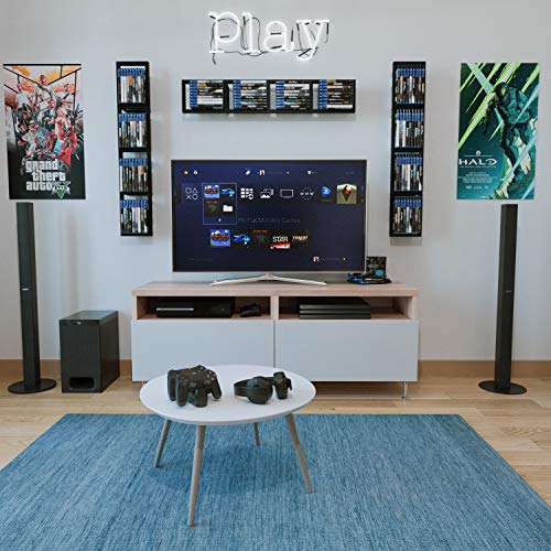 Image of You Have Space Black Floating Shelves for Wall, 34 Inch Video Games CD DVD Storage Shelves, Cube Storage Organizer Shelf Set of 5