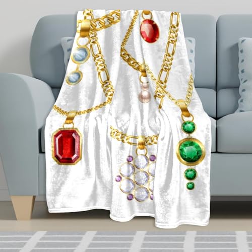 Couverture Polaire Collier en Or 150x200cm pour Lit et Canapé - 6