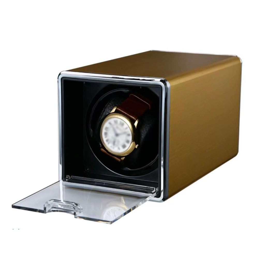 Relojero Automatico, Caja Relojes Automaticos Ultrasilencioso Black | Motor Japonés de 5 cm Antimagnético con 4 Velocidades Ajustables Forro de Cuero Y Carcasa de Aleación de Aluminio