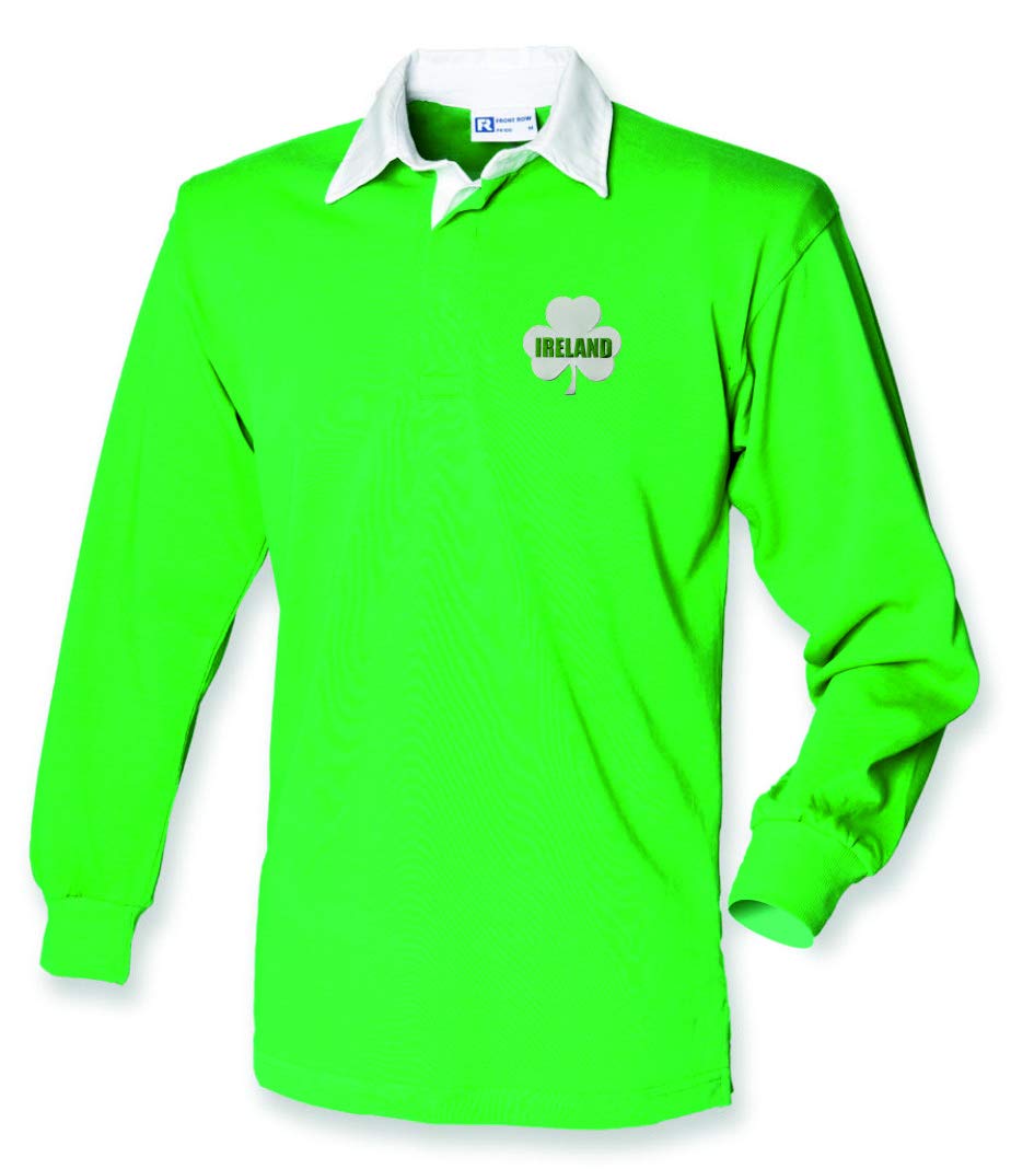 Super Lemon Men's Irish Green Ireland Rugby Long Sleeve Shirt - Retro Vintage Green For & Wo | Perfect For Irish Rugby Fans | Ideal For 6 Nations & World Cup (S)