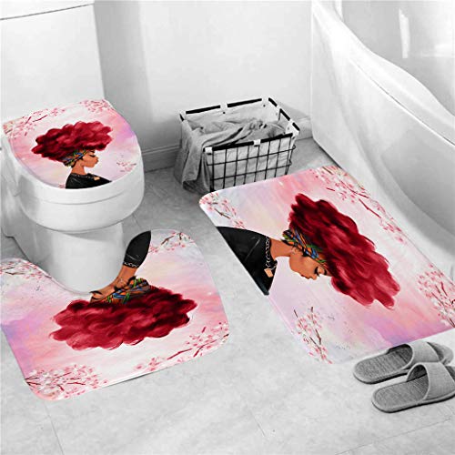 junengSO 4PCS / Set Ahornblatt Duschvorhang Badvorhang Wasserdichtes Polyester – Bild 4