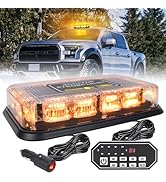 OPPBUY 72 LED Amber Rooftop Strobe Beacon Lights w/Controller,12”LED Emergency Hazard Warning Bea...