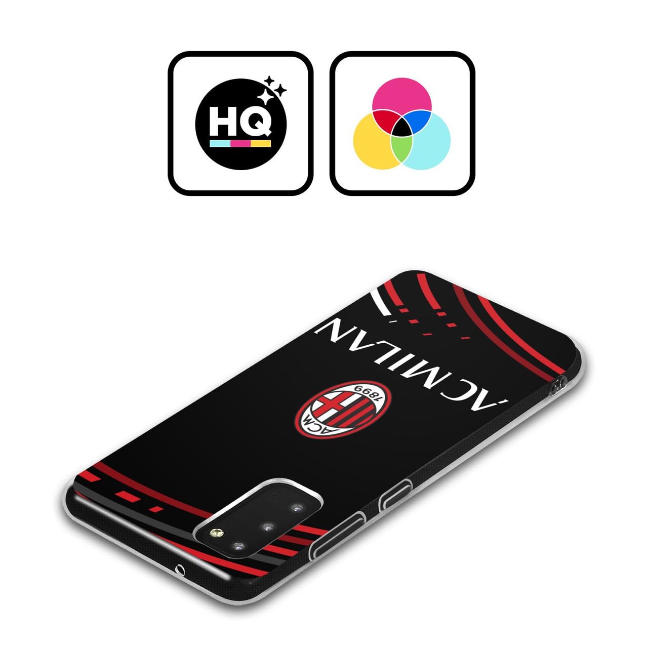 Head Case Designs Licenza Ufficiale AC Milan Curvato Modelli Cresta Custodia in Gel [Protezione di Grado Militare] Compatibile con Samsung Galaxy A16 5G E Compatibile con MagSafe