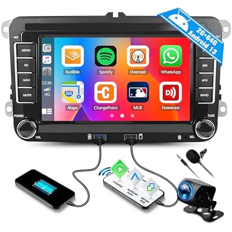 2G+64G Android 13 2 Din Car Stereo for VW Golf 5 Plus 6 Passat B6 Polo Cover