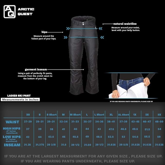 Arctic Quest Women's Snow Ski Pants Water Resistant Softshell Insulated Flare for Snowboarding Hiking Winter Outdoor Pants, Bold Red, Large - Image 6