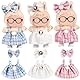 Insgesamt 3 Sätze Chic Style 17cm Puppe Kleidung Kleid & Zubehör enthalten: 3 Haarpinne, 3 Kleider - süße Kleidung für Dress up einzigartigen Stil (Puppe und Brille sind Nicht enthalten)