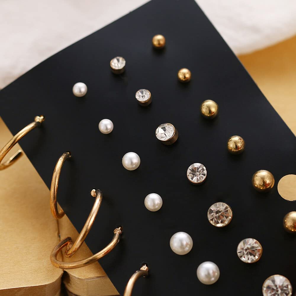 Stud Tops Earring Combo - Set of 2 - Ybear_32862