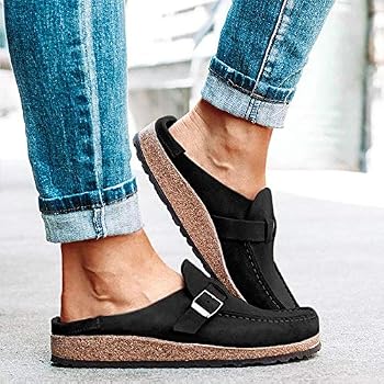 Women Casual Comfy Clogs Suede Slip On 