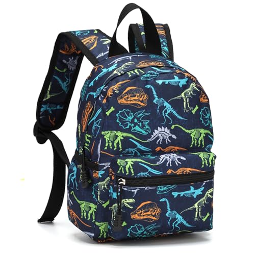 Mochila Pequeña Infantil para Niños, Dinosaurios Mochila Escolar para Guarderia, Mochila Lona Pequeña Primaria para Niños y Niñas de 3 a 6 Años Escuela, Regalo de Cumpleaños