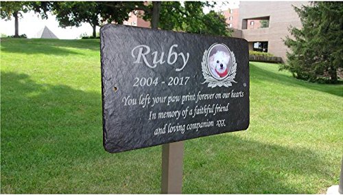 1st 4 Signs Placa Conmemorativa para tumbas de Mascotas con Poste de Roble de 25 cm x 18 cm, para Comprar, Haga Clic en el botón Personalizar Ahora Cover