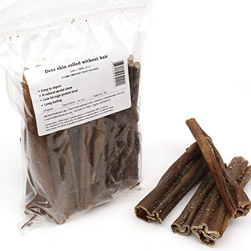 200g Rolled Venison Skin Deer Hide Long Lasting Natural Dog Treat Chews Supplied By JR Pet Products