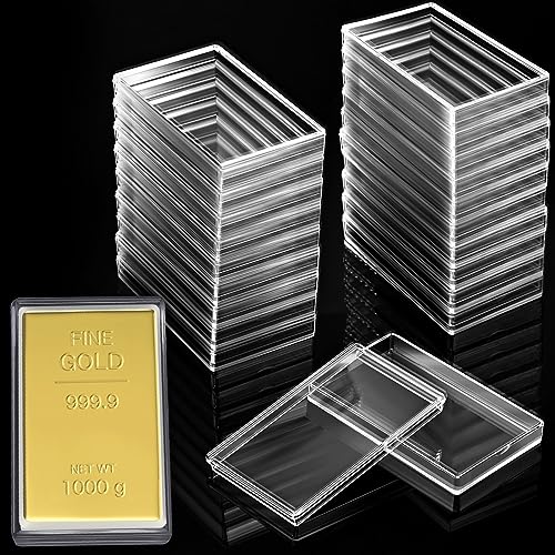 Ctosree 20 Pcs 10 oz Silver Bar Case 10 oz Clear silver Bar Storage Box Acrylic Storage Container Fit for 10 oz Silver Bar 10 Ounce Bar