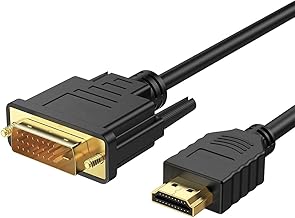 ETZIN DVI to HDMI Cable, 5ft HDMI Male to DVI Male Bi-Directional Adapter Cable, HDMI to DVI-D 24+1 High Speed Cable Support 1080P HD for Raspberry Pi, Roku, Xbox One, PS5 EPL-1203H