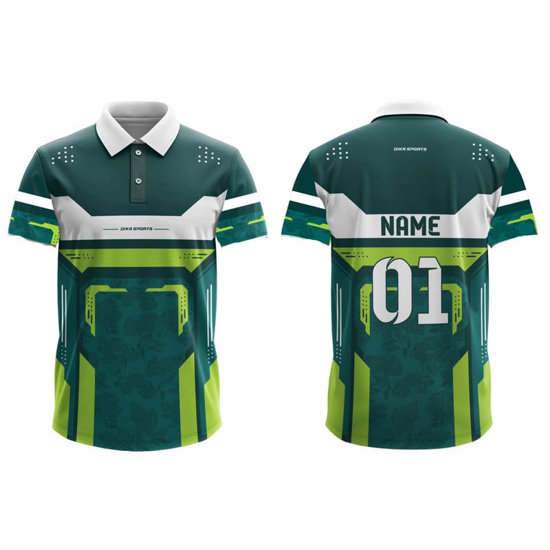 Image of Dika Sports Cricket Custom Player Name and Number Jersey Cricket Tshirt for Men | 2 Year to 5XL