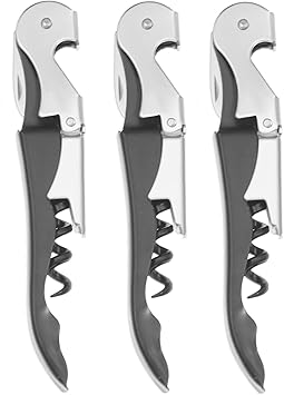 ZOOV Heavy Duty Chrome Waiter Corkscrew Wine Opener with Foil Cutter, Professional,Black Bottle Opener for Wine (3)