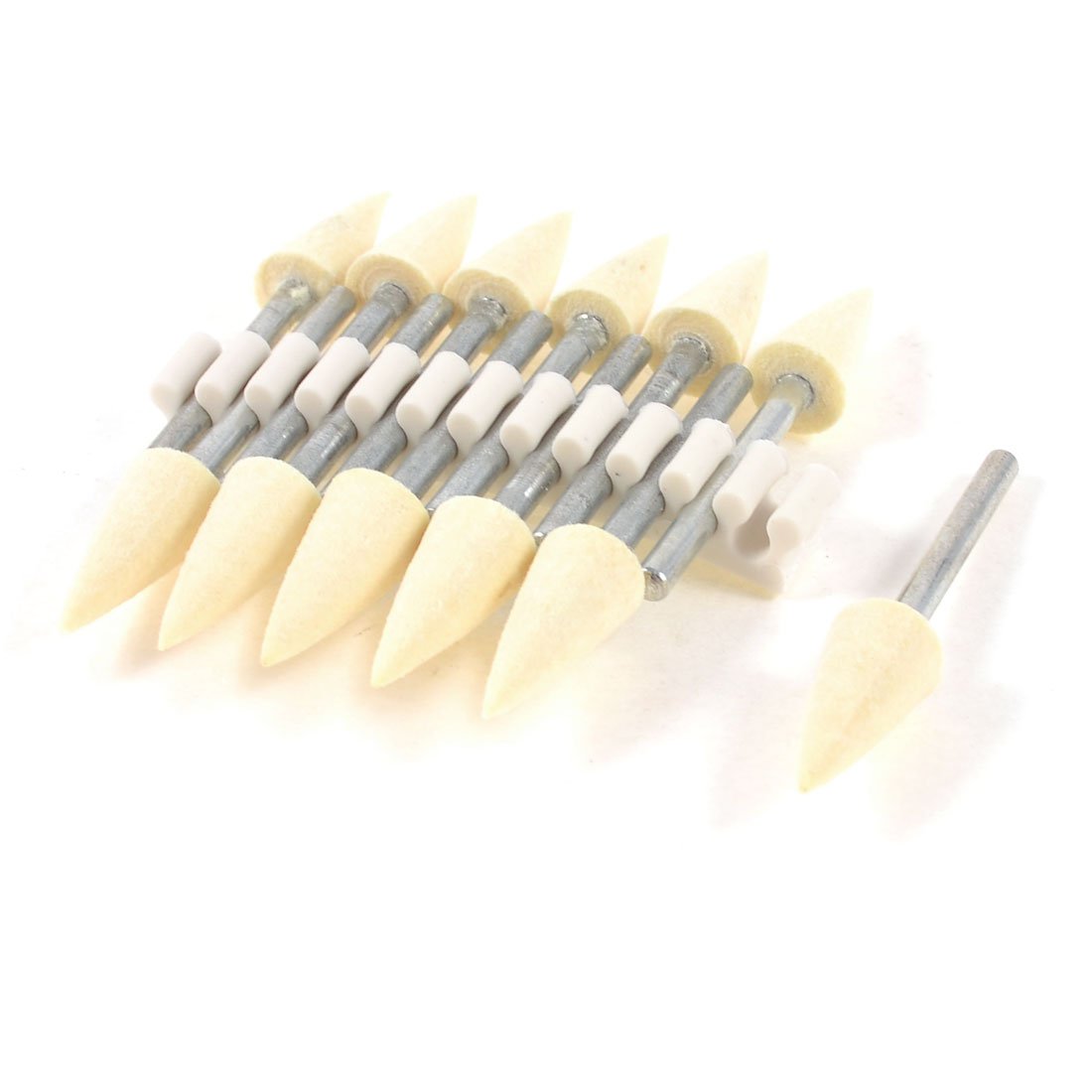 Aexit 3mm drill hole Abrasives Mounted 8mm Conical Wool bo-bs Buffing Bits 12 Pcs Model:75as642qo638