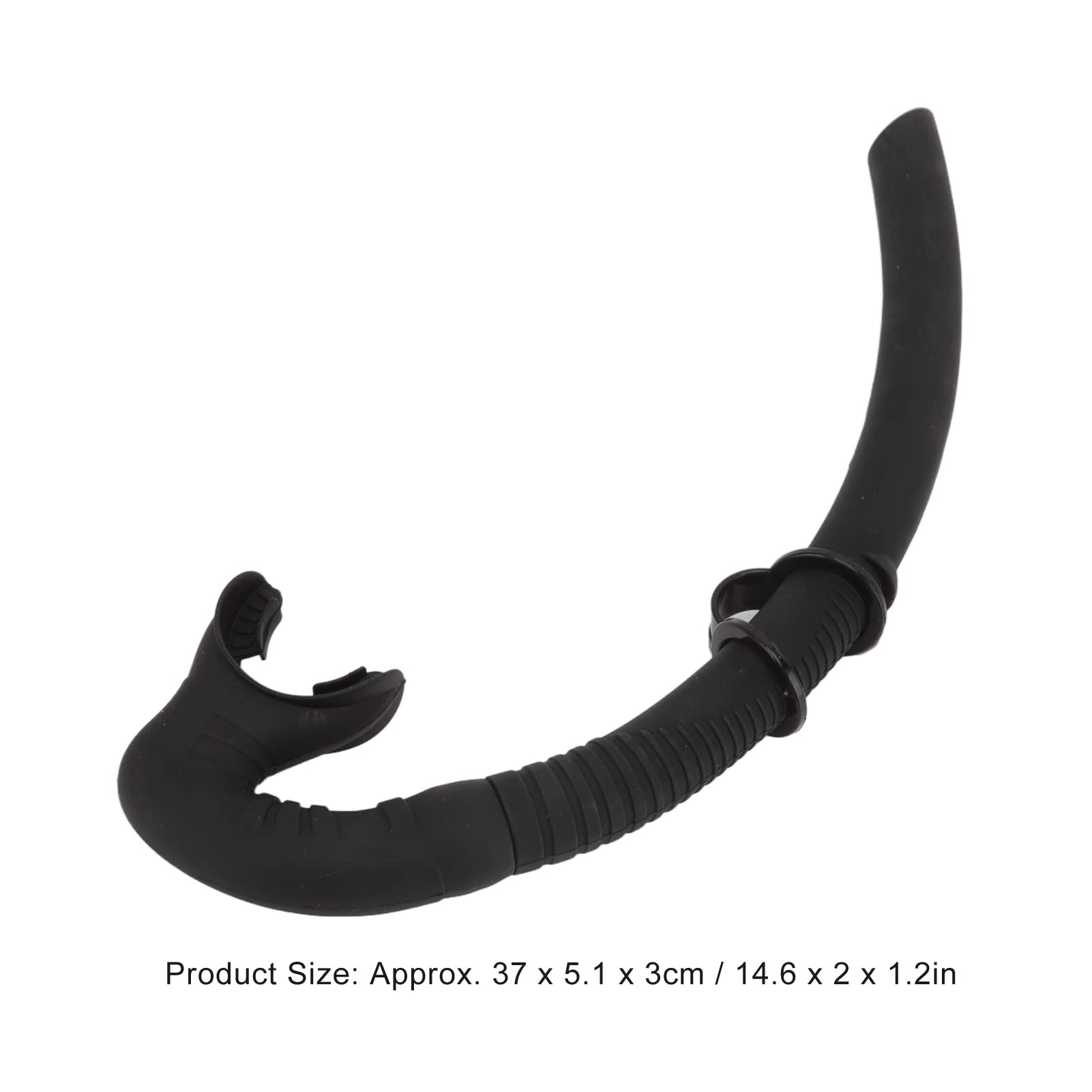 Diving Breathing Tube, Freediving Snorkels Foldable Soft Mouthpiece Silicone Breathing Tube for Spearfishing Swimming Snorkeling Swimmer Training (Black)