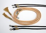 Farben: sand, braun, schwarz Westernzügel Poly Reins with Rawhide Braiding (sand)