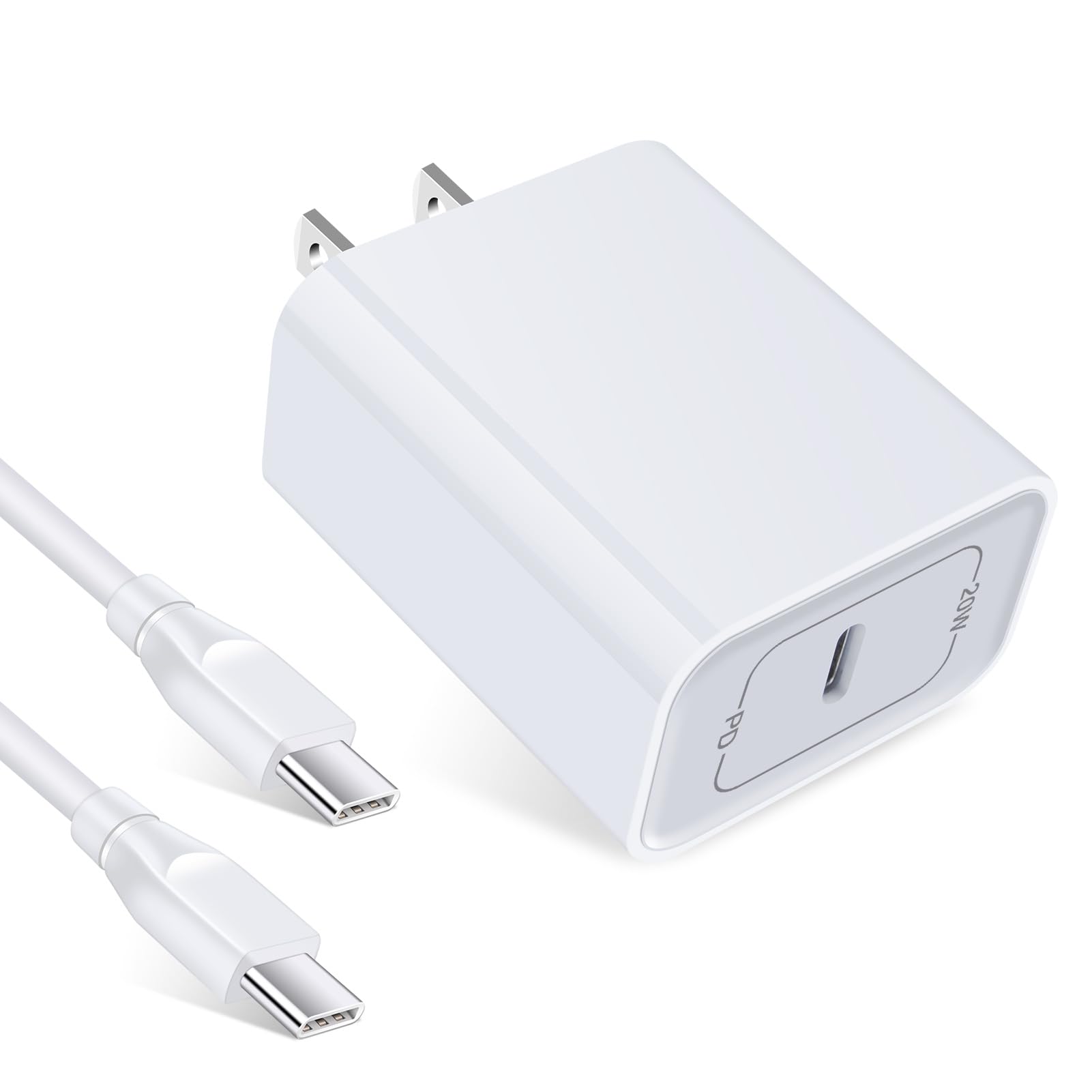 Galaxy S24 Ultra/S23+ Charger,20W USB C Charging Block for Google Pixel Fold,8 Pro,7 Pro,7a,6 Pro,8;USB Type-C brick with 6FT Type C Cable for Samsung Galaxy A54,A73,A35,A55,A14,A53,A15,Z Flip5