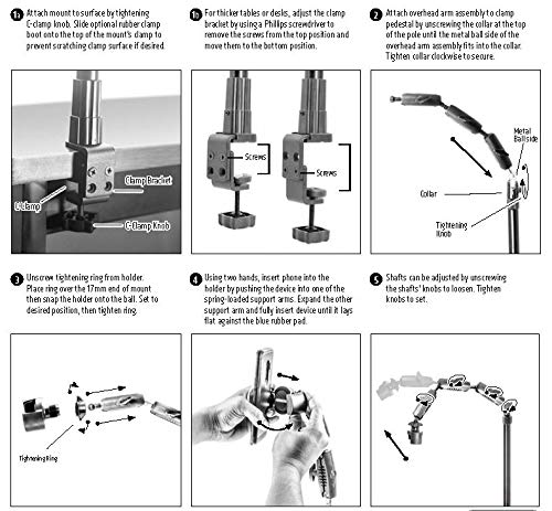 Arkon Remarkable Creators Clamp Phone Or Camera Stand With Ring Light For Nail Art, Baking, And Crafting Videos (Clamprcb) #TOP7