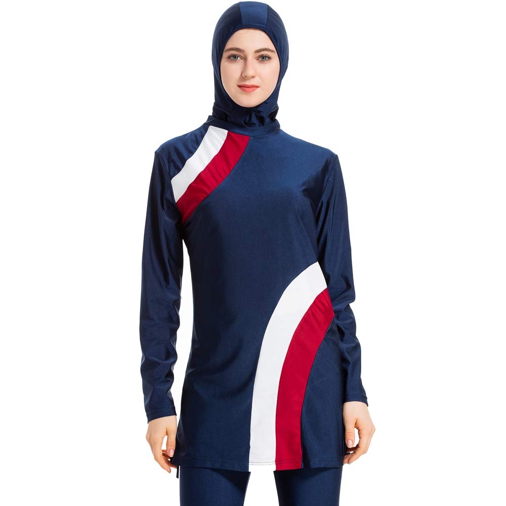 Burkini Donna Islamico Manica Corta Vita Alta - Taglie S-3XL - Multicolore