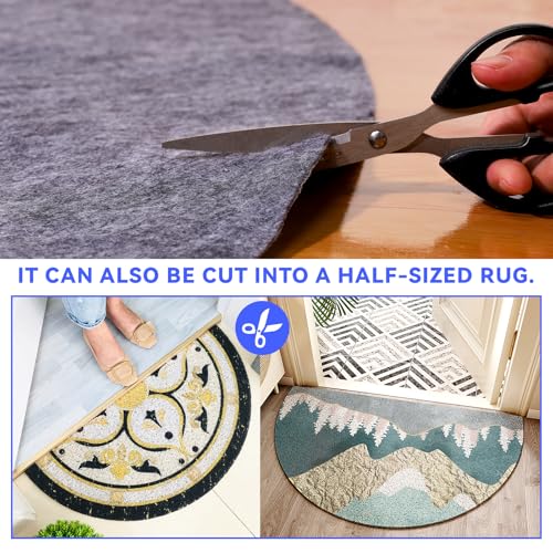 Non-Slip Rug Pads,Round 6 Ft Waterproof Extra Large Area Rugs Non Skid Rug Pad for All Floors and Finishes Durable Hardwood Floor Protective Felt Keeps Rugs in Place, Safe and Secure - Image 3