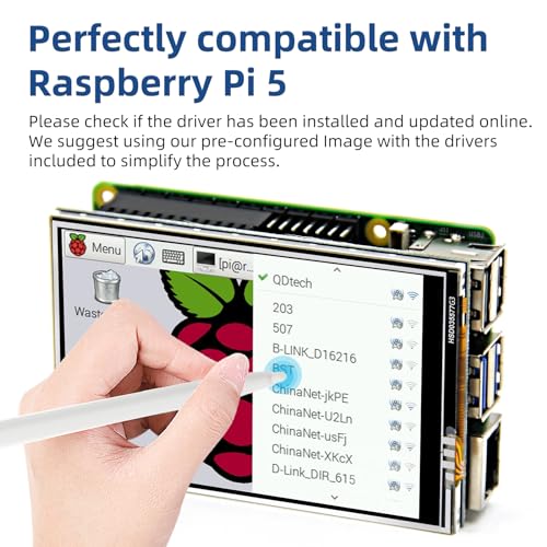 Image of 3.5 Inch Touch Screen, 480x320 TFT LCD SPI Display Panel for Raspberry Pi 5 /4B /3B+ /3B /2B /B+ /B(No HDMI)