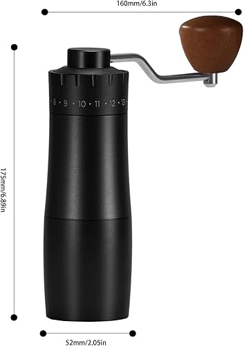 Miniatura 7 de Molinillo de café manual, molinillo de grano de café manual con rebabas de acero inoxidable de 6 estrellas para expreso, moka, vertido, prensa