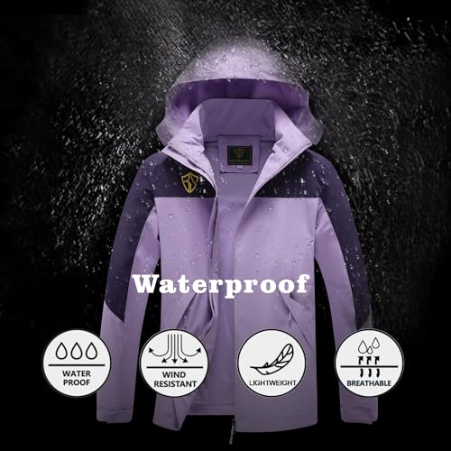 GIISAM Rain Jacket for Women, Women's Waterproof Lightweight Rain Jackets Packable Raincoat Windbreaker Coat with Hood - Image 4