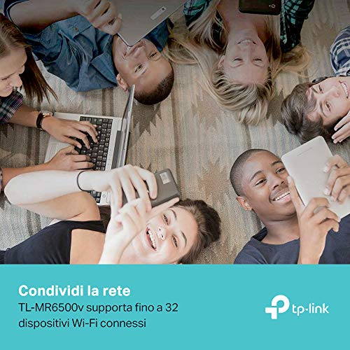 TL-MR6500v [Nuovo] - Router 4G VoLTE fino a 150 Mbps/Wireless N fino a 300Mbps, Porta LAN/WAN, Senza configurazione, Antenne LTE smontabili, Nero - Router - Immagine 1