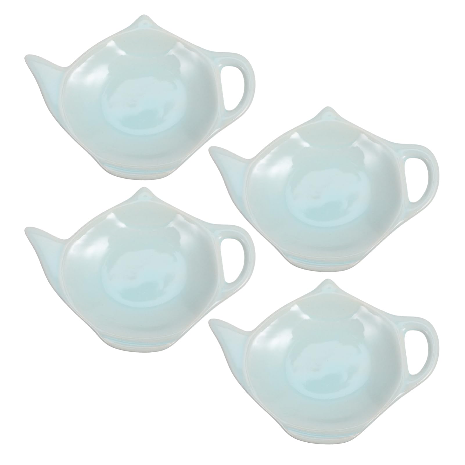 Cabilock 4Pcs Teapot Shaped Ceramic Tea Bag Holders Elegant Decorative Snack Bowls for Kitchen Coasters for Tea Bags for Afternoon Tea Breakfast and Snacks