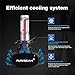 Auxbeam S1 Series H7 LED Bulb Fanless with 2 Pcs of Super Bright CSP LED Bulb Conversion Kit 8000 Lumens 6500K